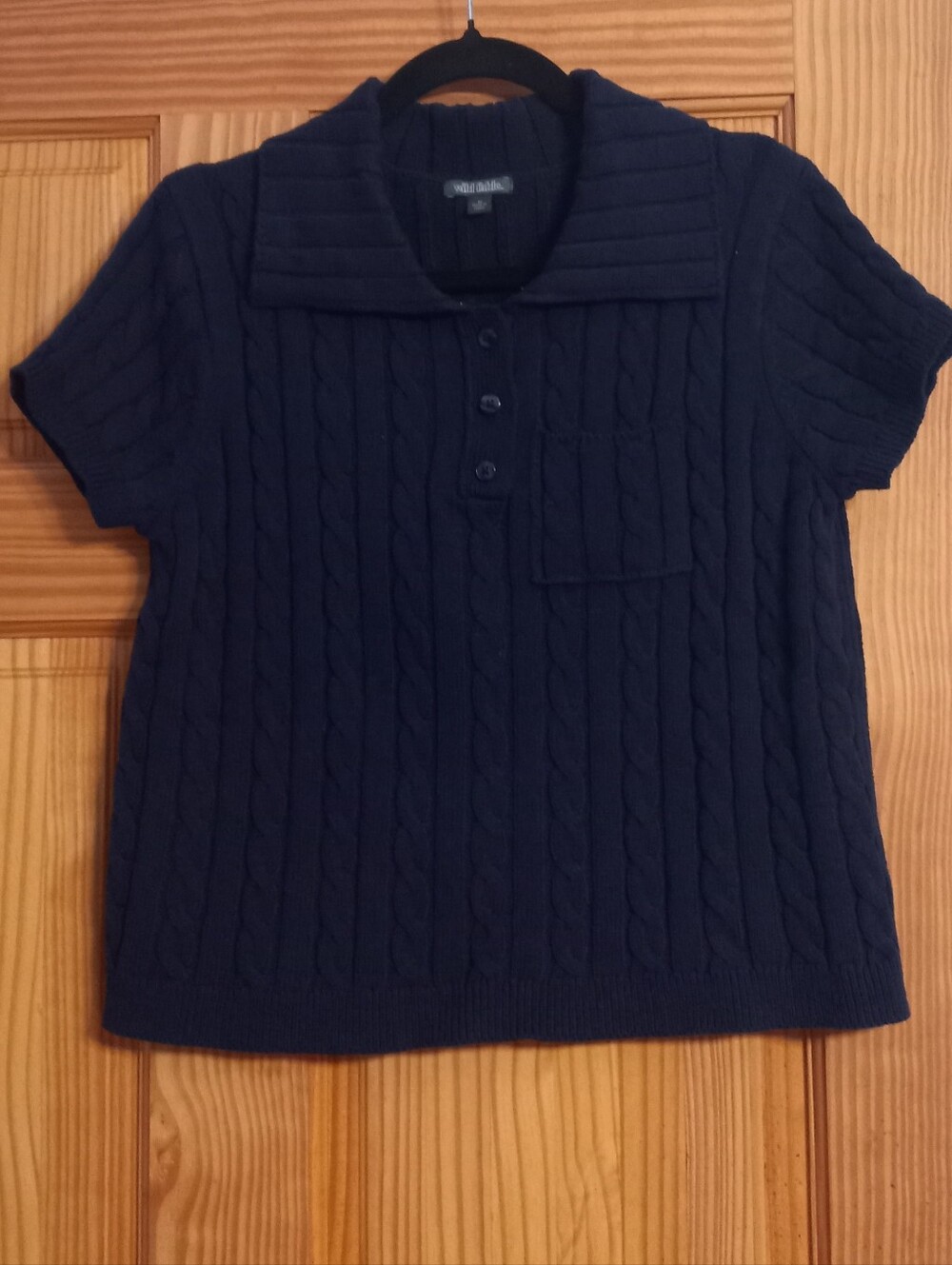 So darn Cute!, wild fable Navy Cable-Knit Short-Sleeve Polo Sweater
